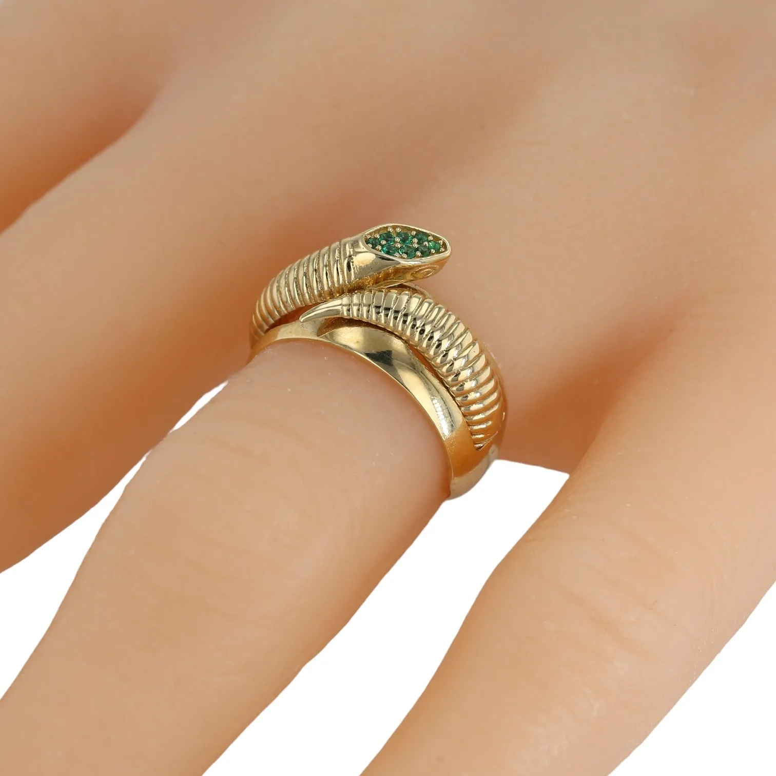 10K yellow gold cobra green head-224177