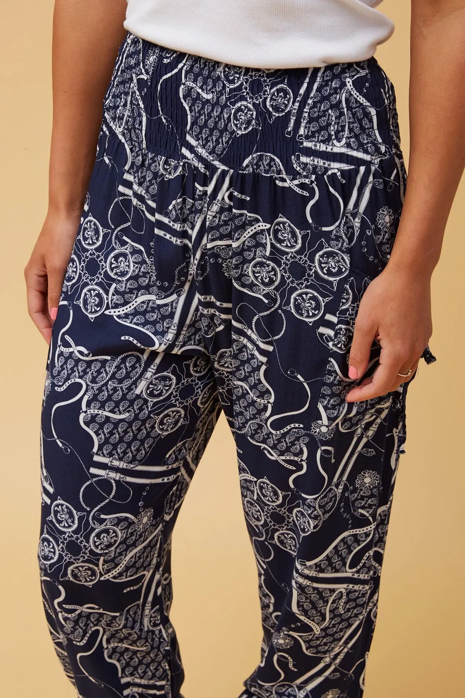 ABSTRACT PRINT BOHO HAREM PANTS