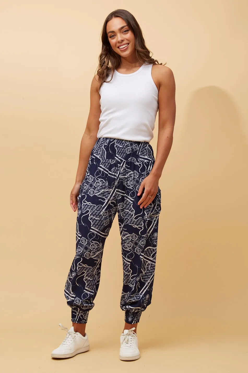 ABSTRACT PRINT BOHO HAREM PANTS