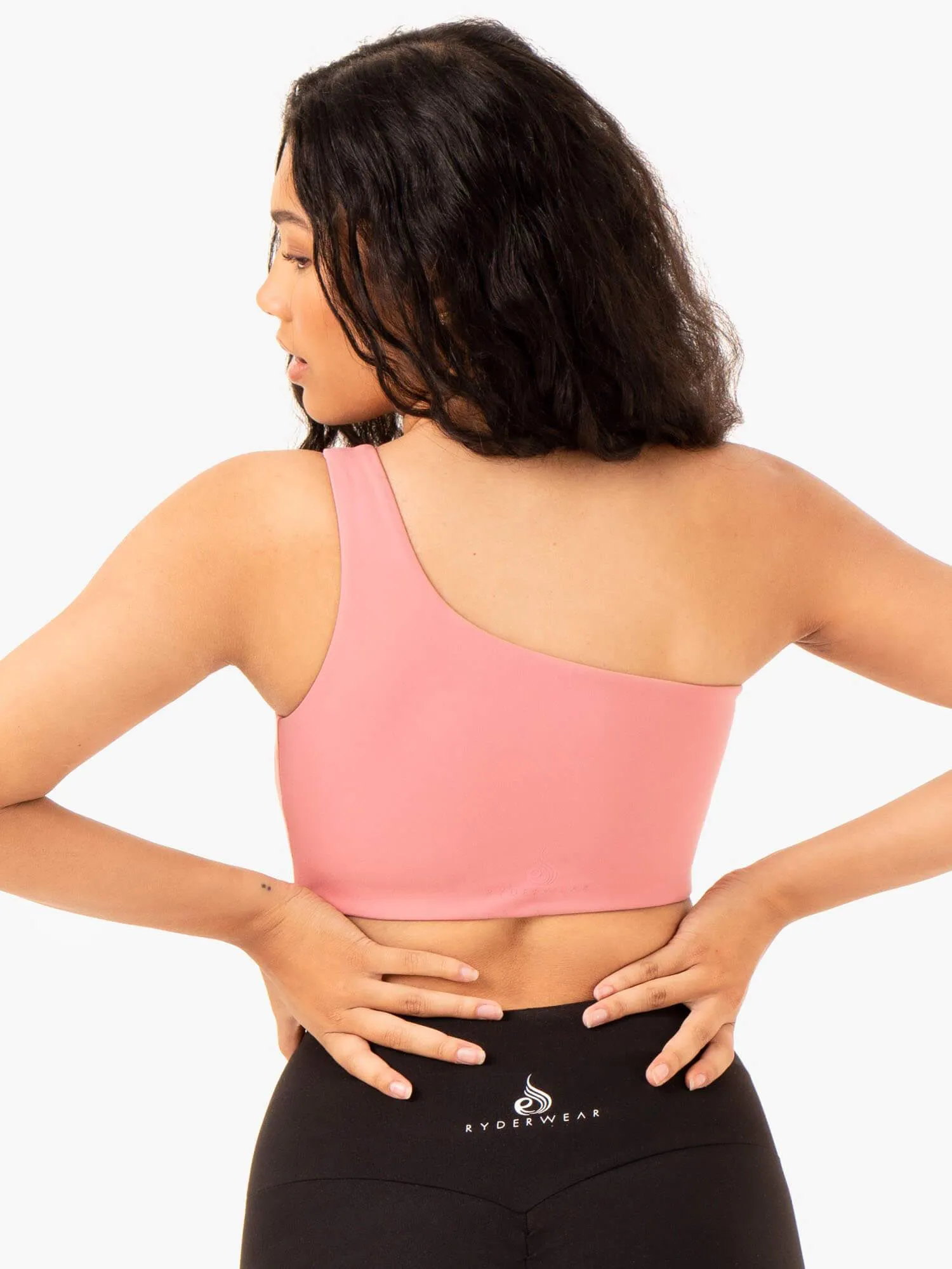 Adapt One Shoulder Sports Bra - Blush Pink