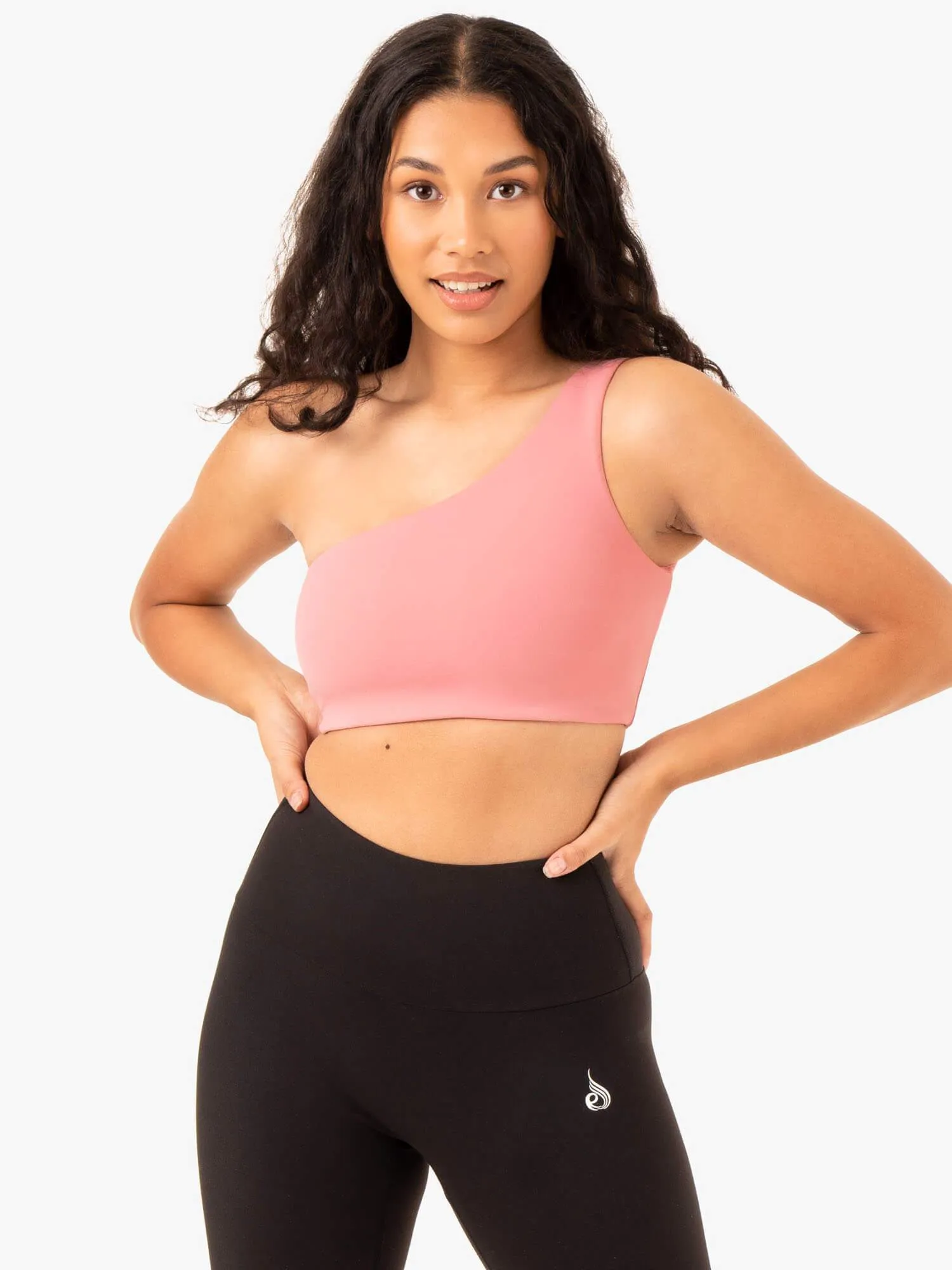 Adapt One Shoulder Sports Bra - Blush Pink