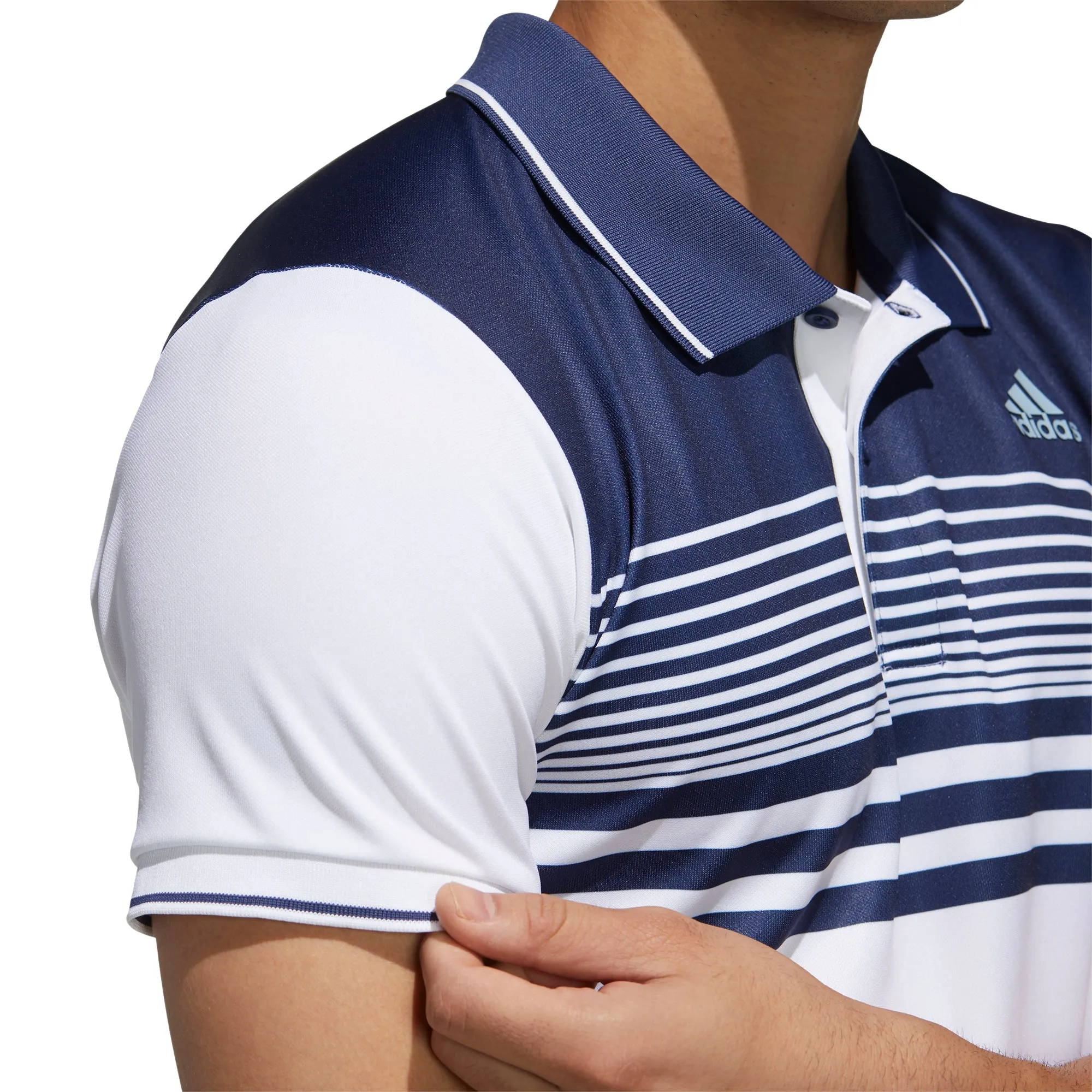 adidas Men's Polo Colorblock Pique - White/Tech Indigo FN1452