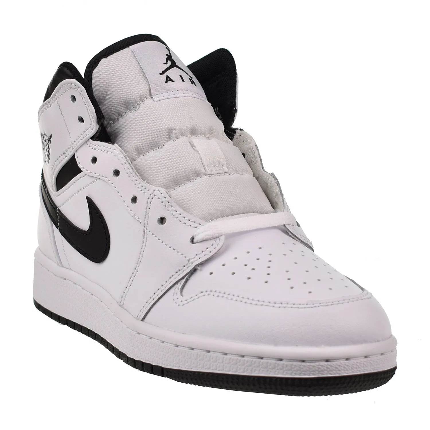 Air Jordan 1 Mid (GS) Big Kids' Shoes Black-White