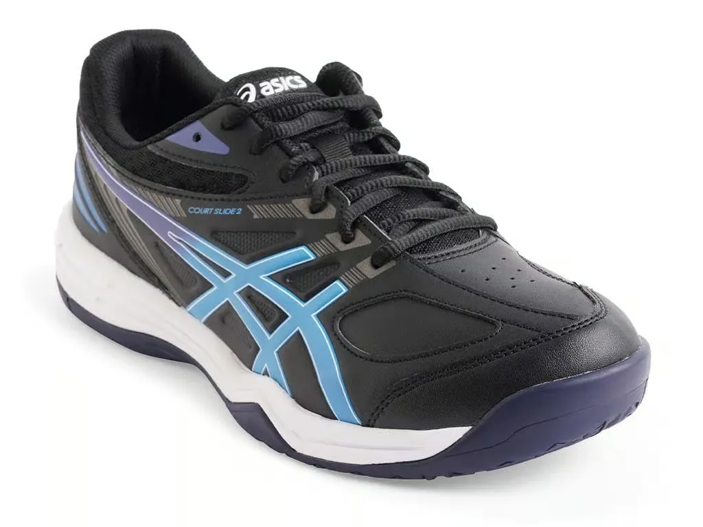 Asics Court Slide 2 Tennis Shoe - Black/Electric Blue