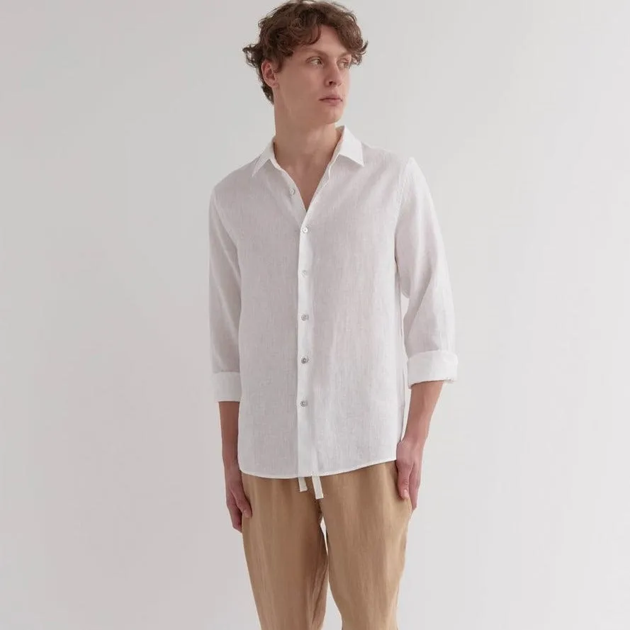 Assembly Label Casual Long Sleeve Shirt - White