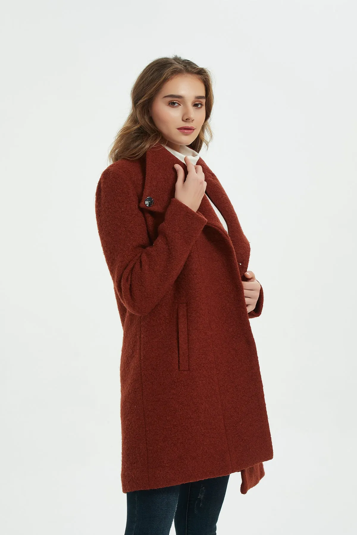 Asymmetrical Mid-Length Wool Coat & Jacket