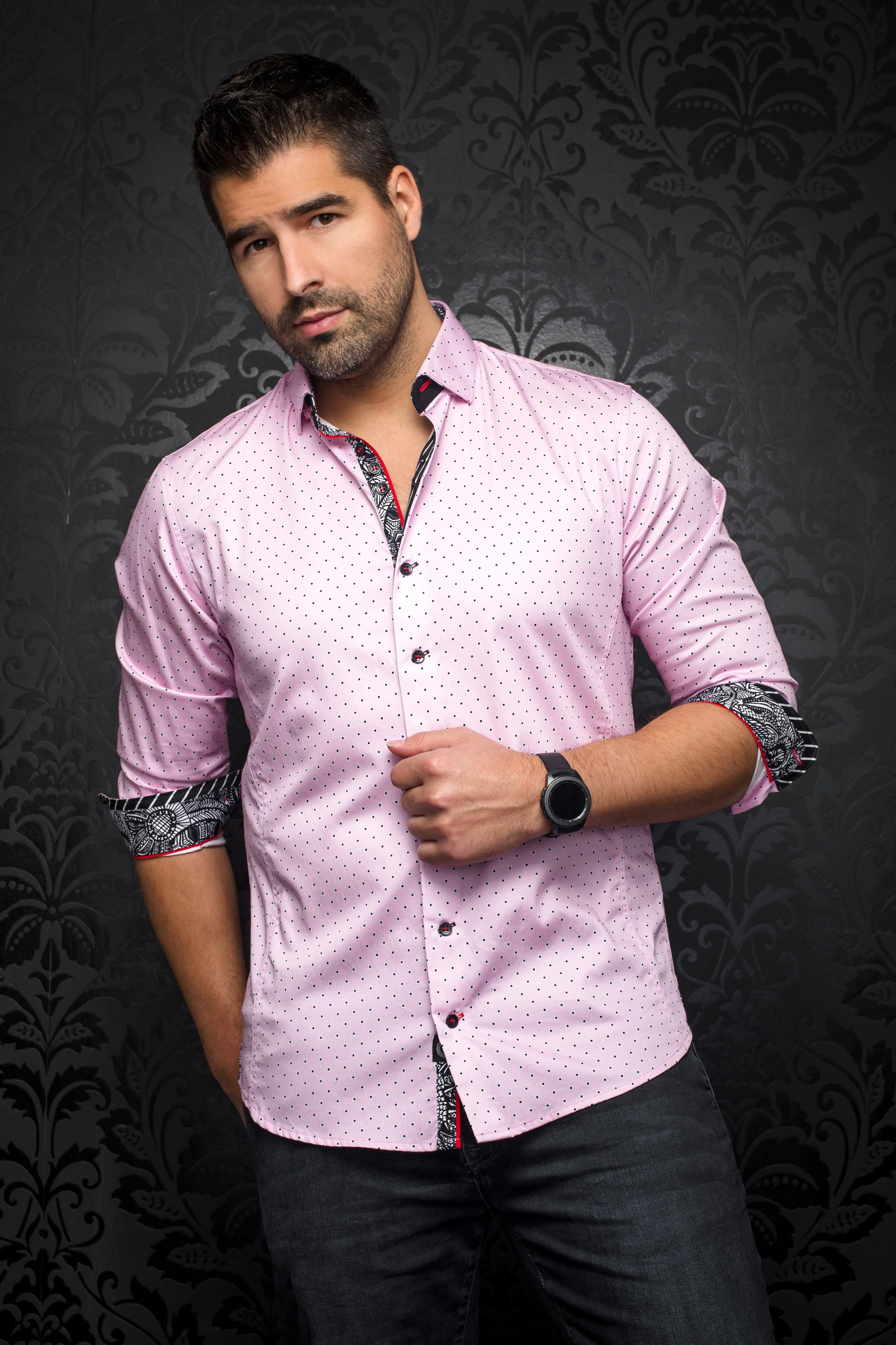 Au Noir Stretch Shirt | Santana Pink