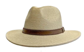 Avenel Paperbraid Natural Fedora with Leather band