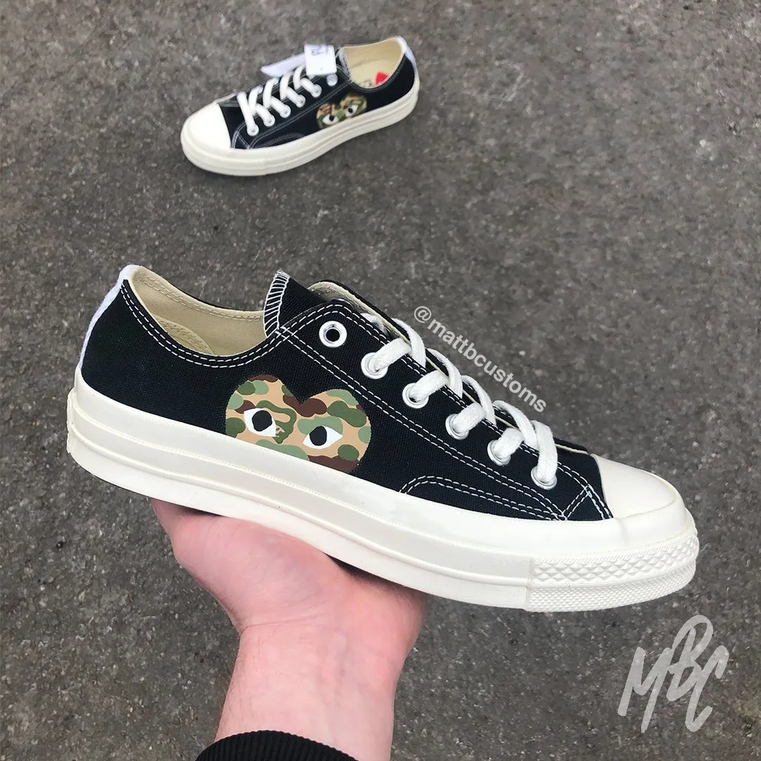 Bape Camo - Converse X CDG Black Custom