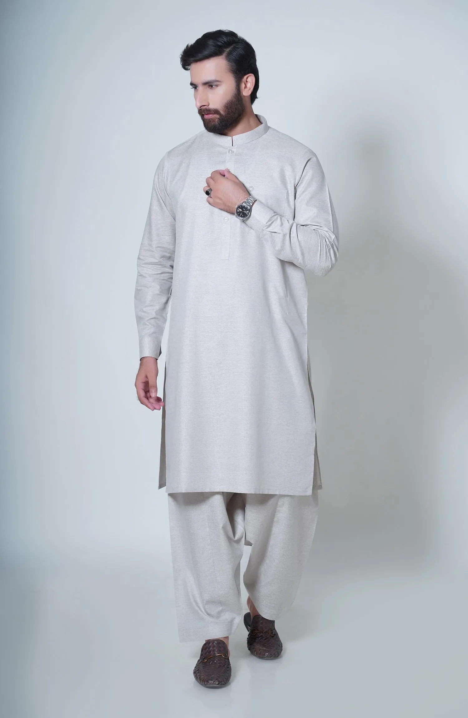 Basic Band Collar Shalwar Suit