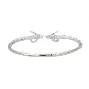 Better Jewelry Solid .925 Sterling Silver Thick West Indian Bangle with Ram Ends, 1 piece