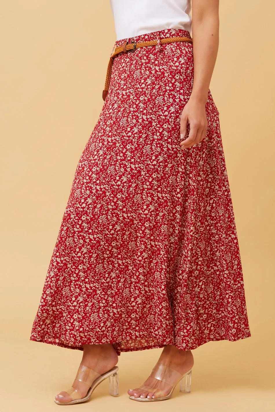 BETTY FLORAL BOHO MAXI SKIRT