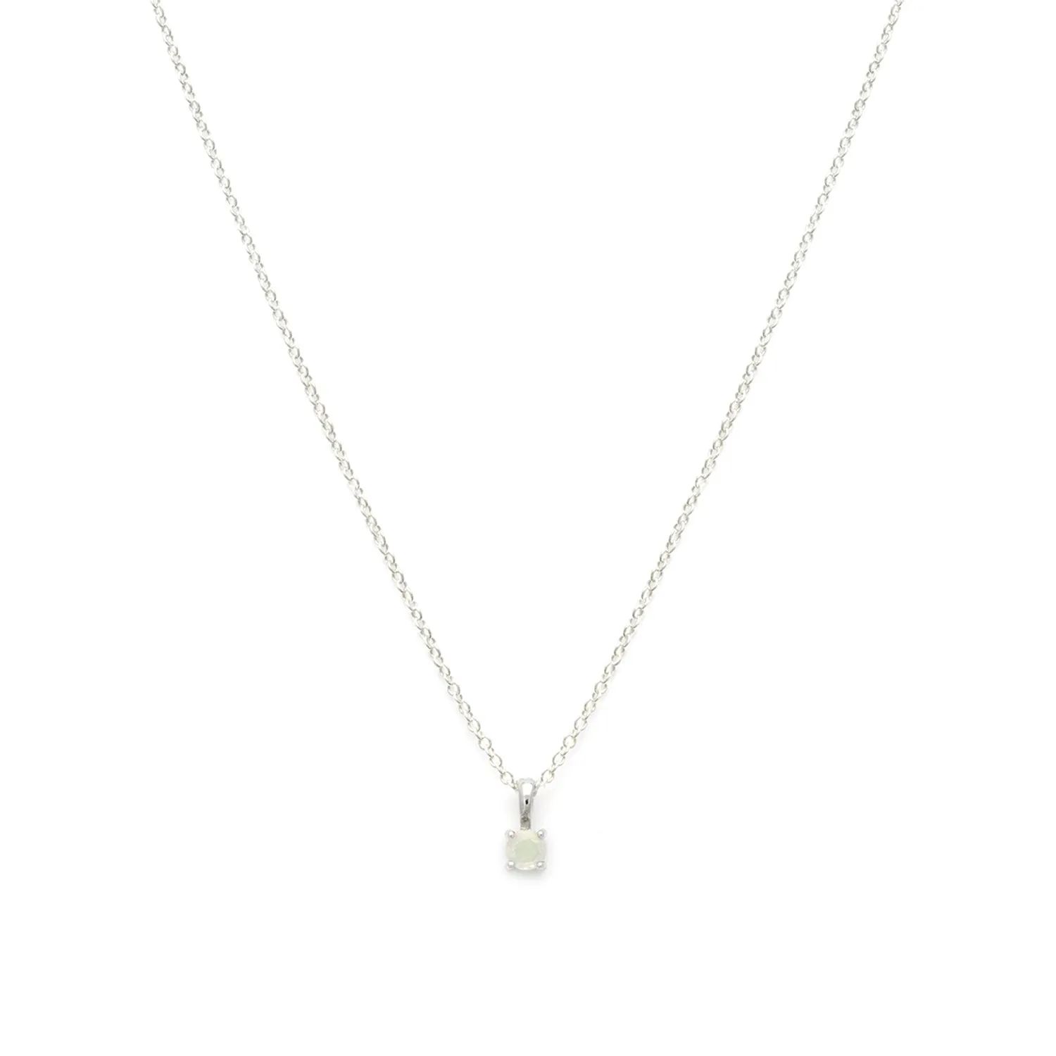 Birthstone Necklace | Silver & Opal