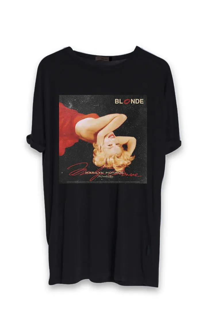 Blonde Album Cover Oversized Tee - Black