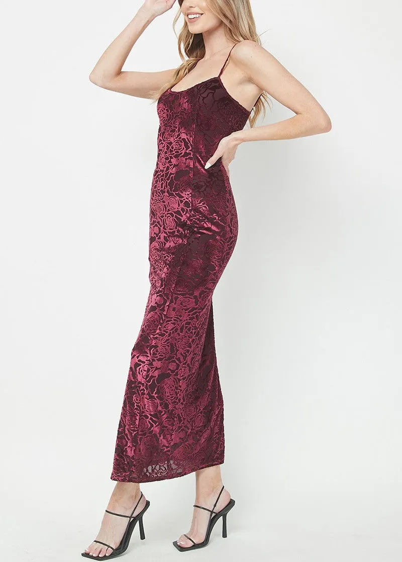 Burnout Velvet Maxi Dress