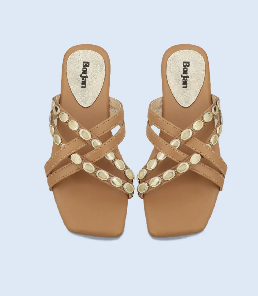 BW8046-TAN/KHAKI-Women Casual Slipper