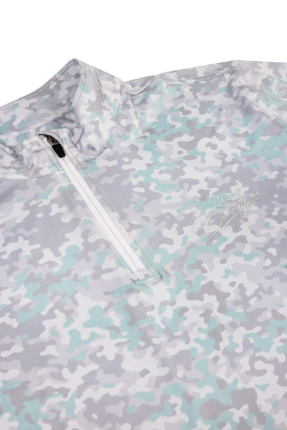 Camo Quarterzip - Aqua