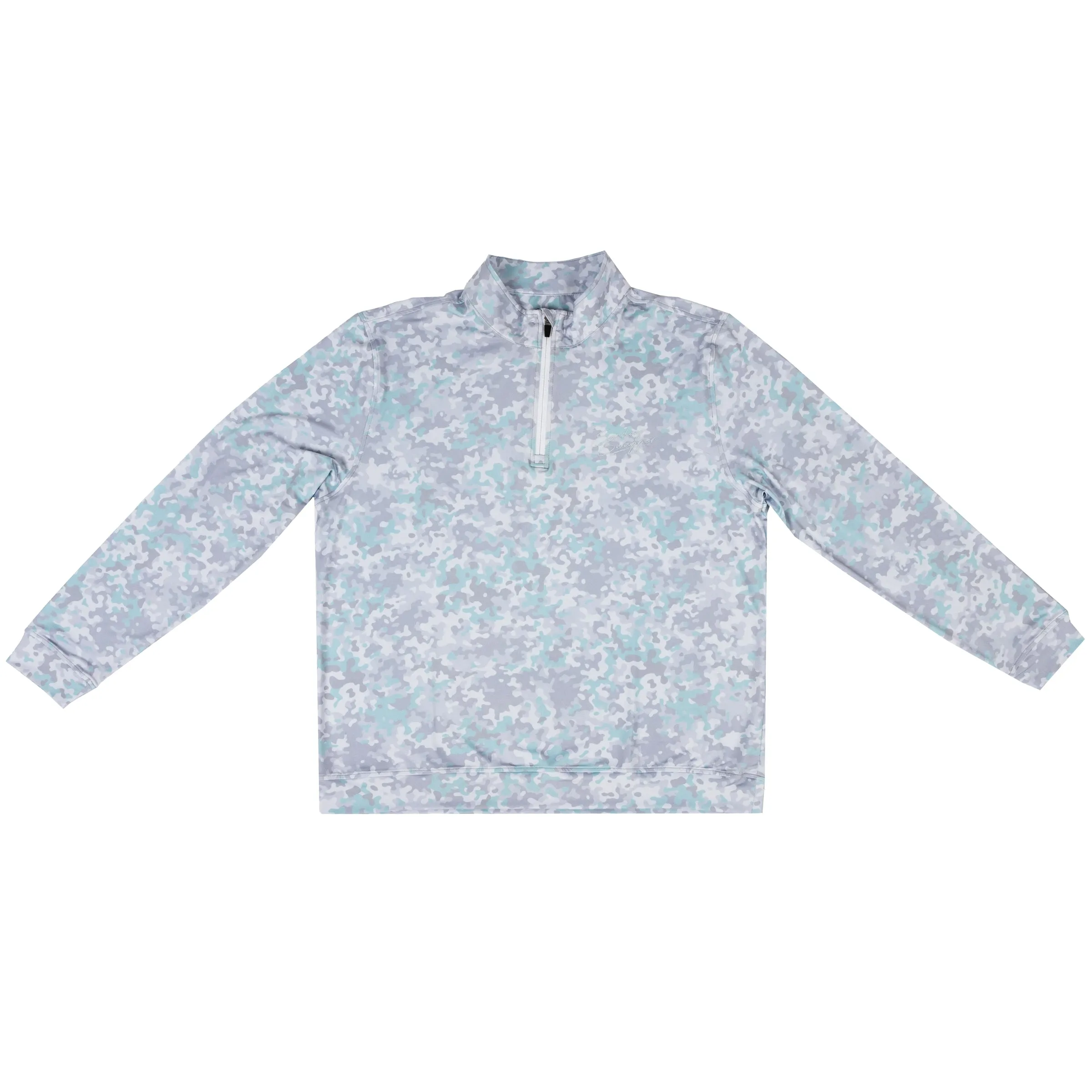 Camo Quarterzip - Aqua