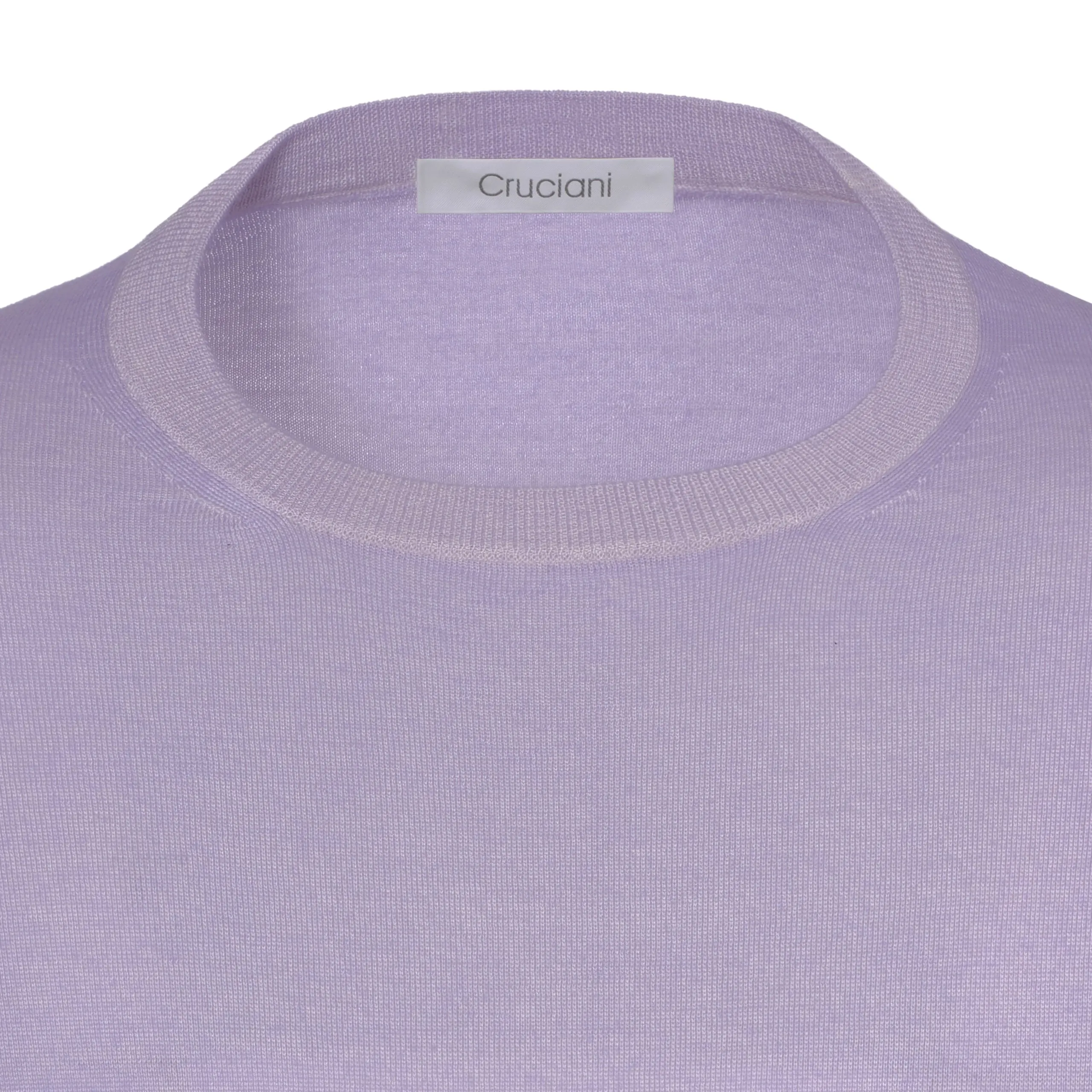 Cashmere and Silk Crew-Neck Sweater in Orchid White