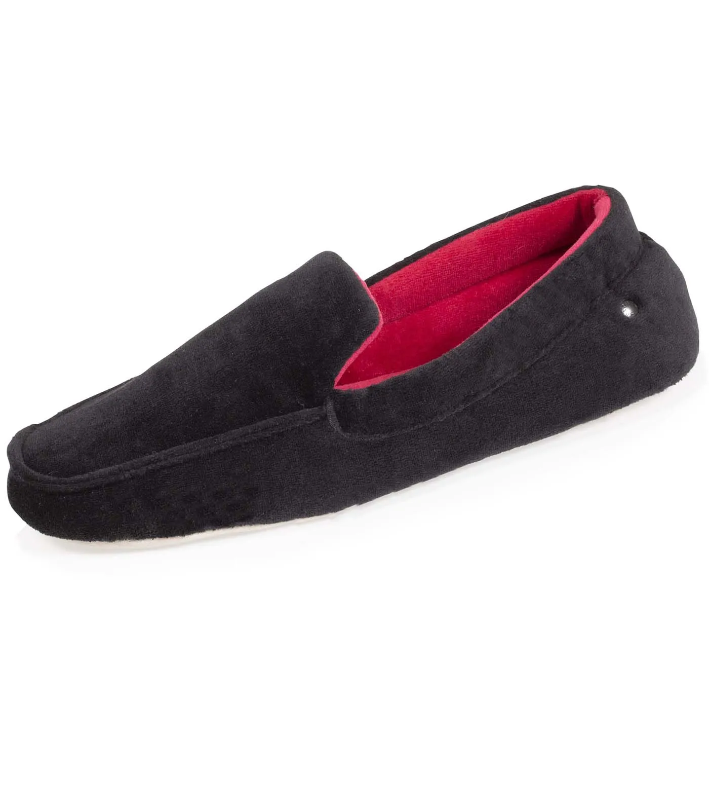 Chaussons mocassins Homme brodé Noir