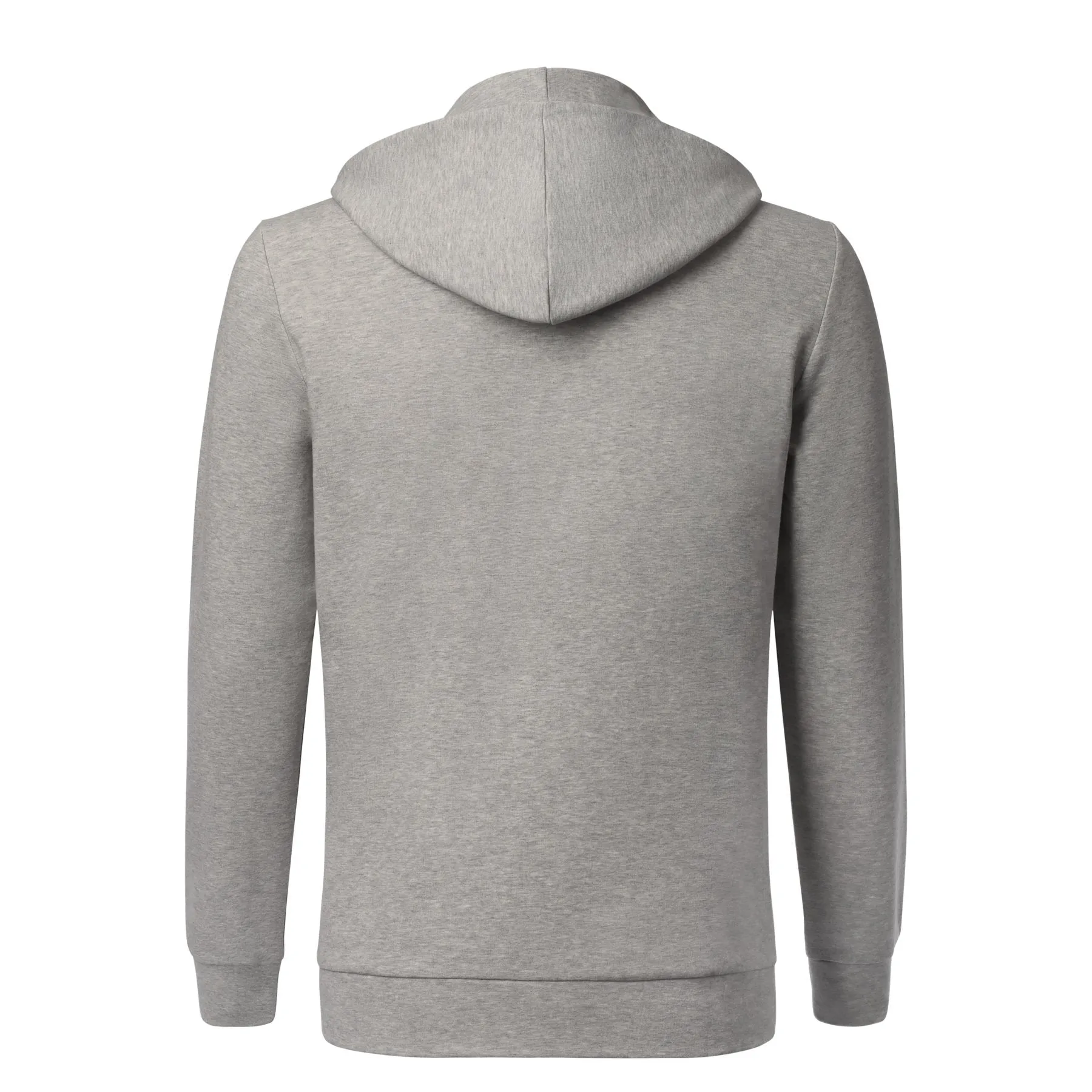 Cotton Zip-Up Hoodie in Light Grey