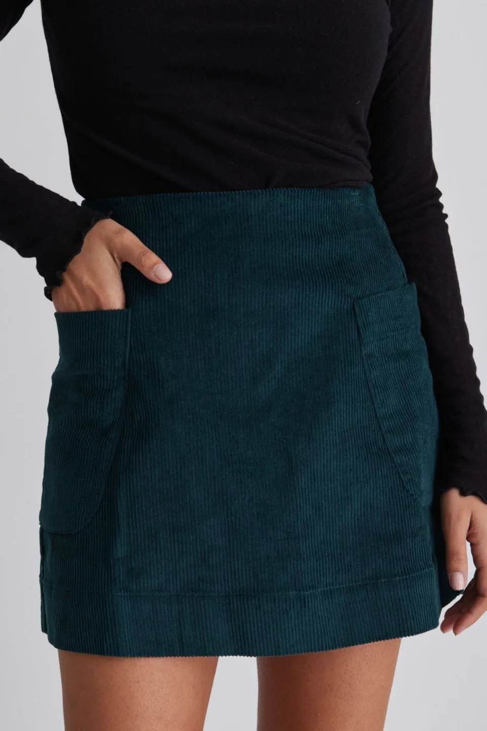 Credible Forest Cord Mini Skirt