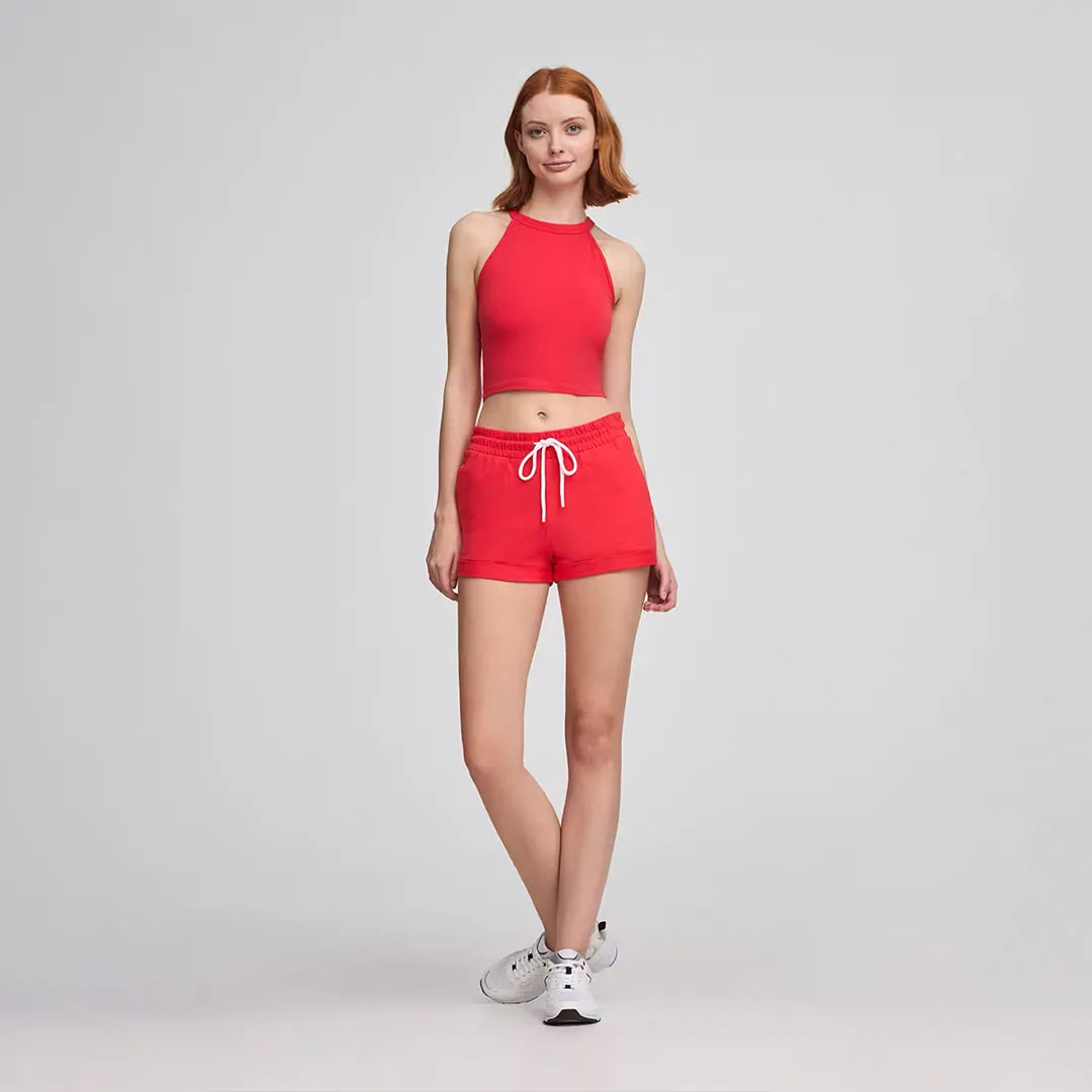 Crew Neck Short Sleeve Cropped T-Shirt