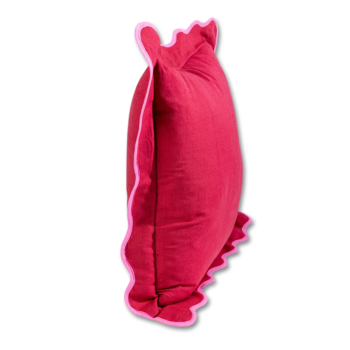 Darcy Linen Pillow - Wine   Neon Pink