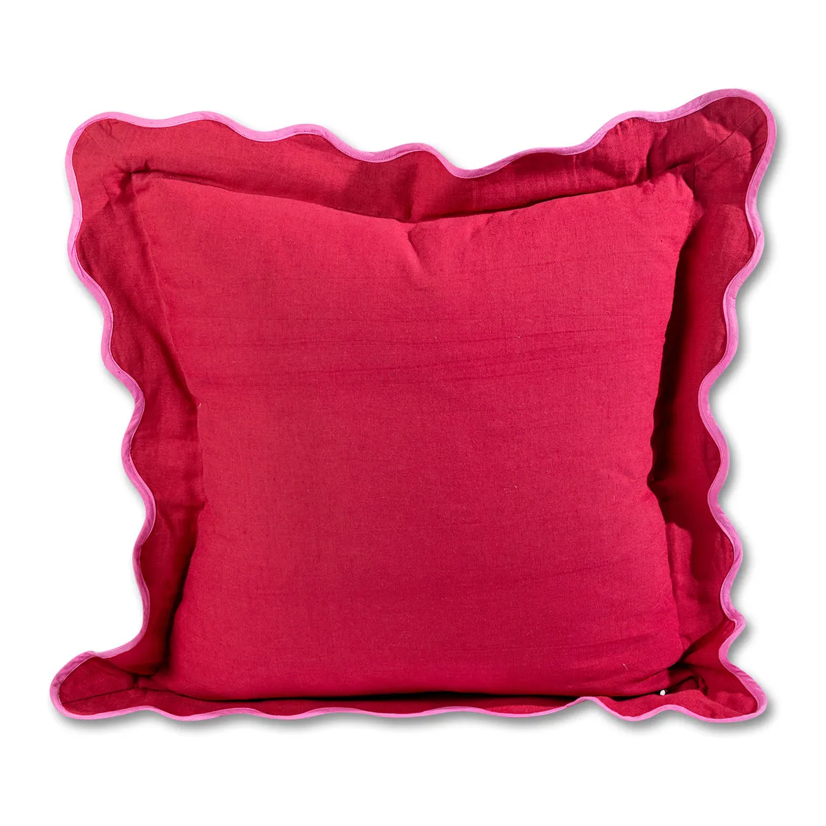 Darcy Linen Pillow - Wine   Neon Pink