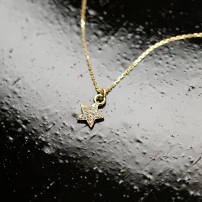 Diamond Pavé Star Pendant Necklace - 14K Solid Gold