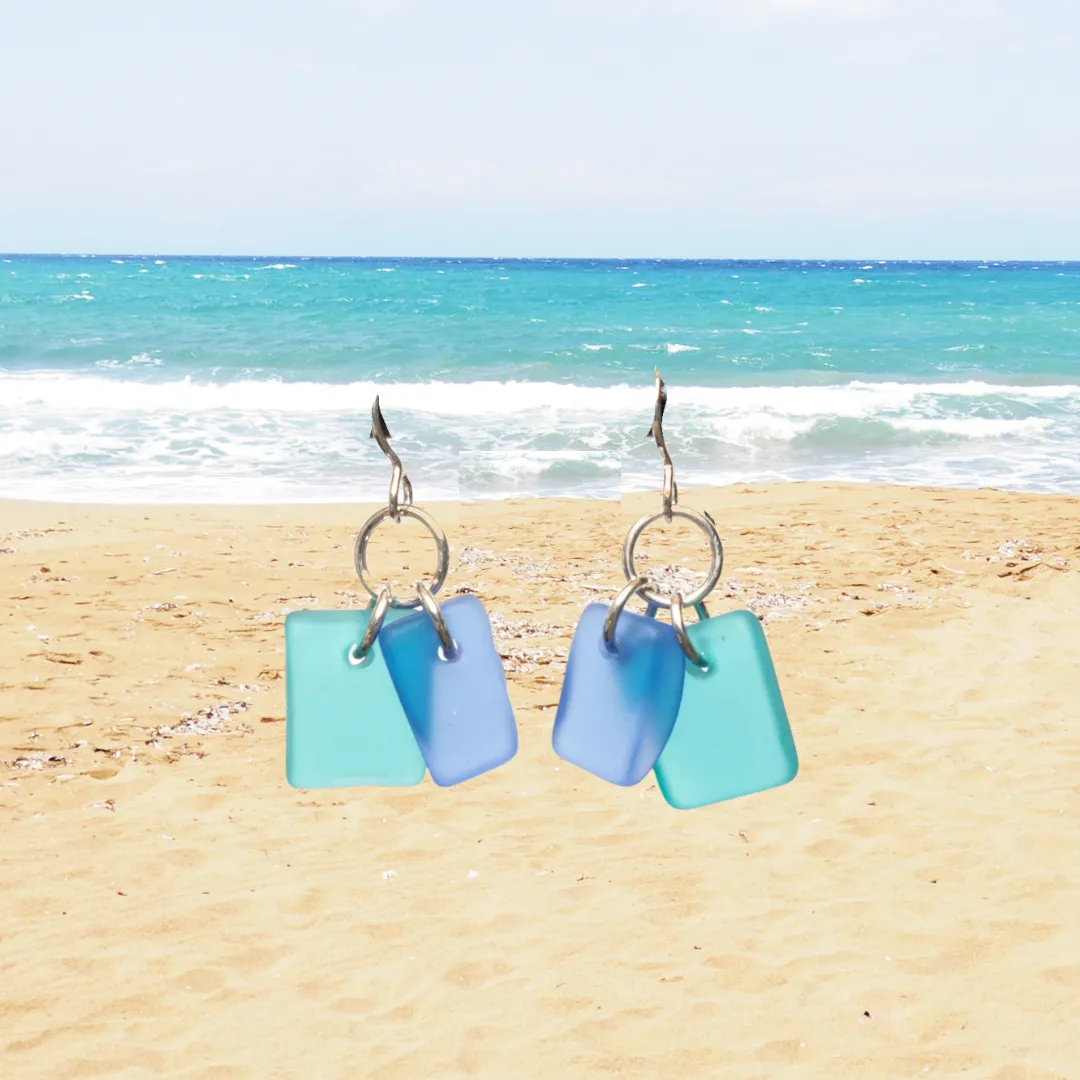 Double Seaglass Earrings