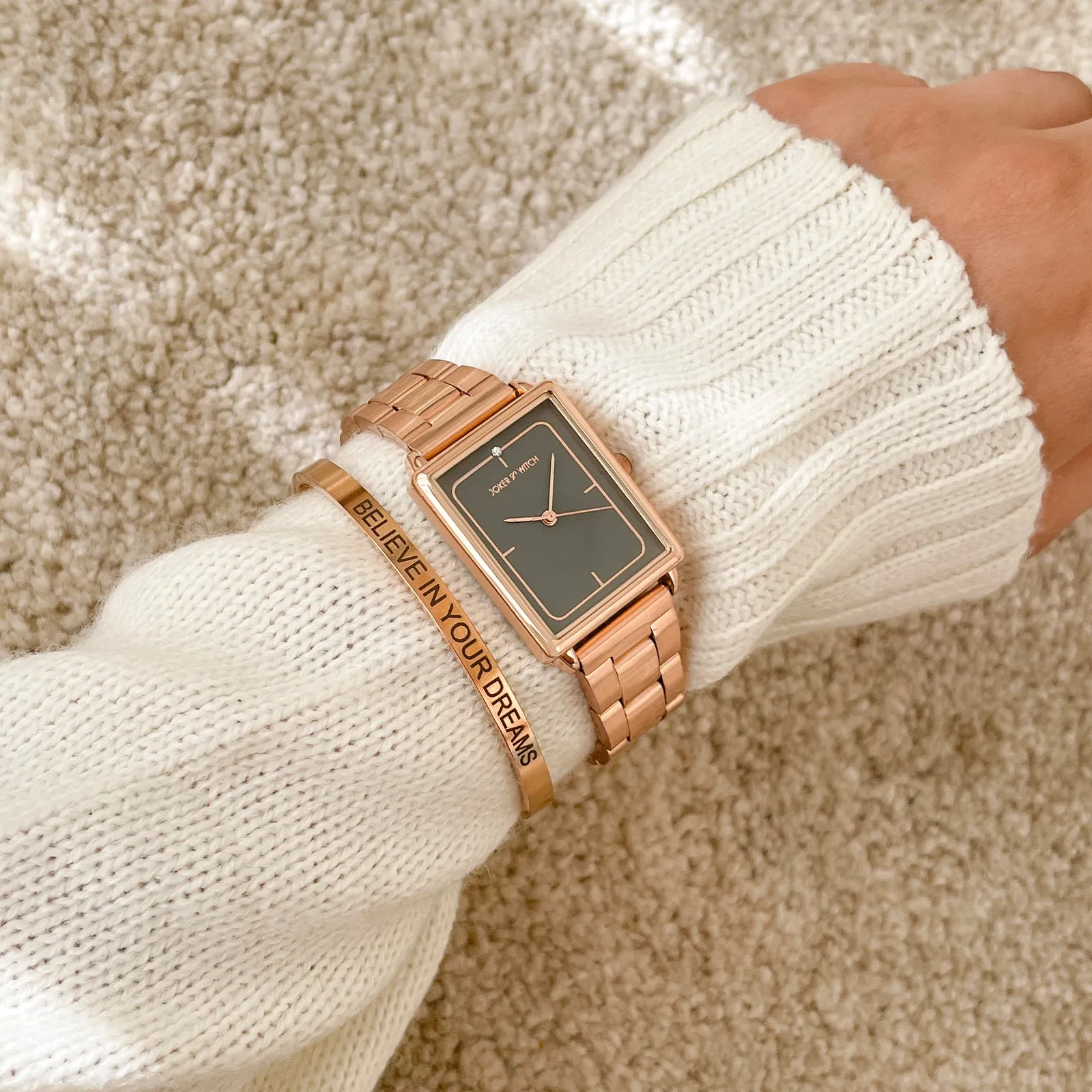 Elodie Rosegold Watch Bracelet Stack