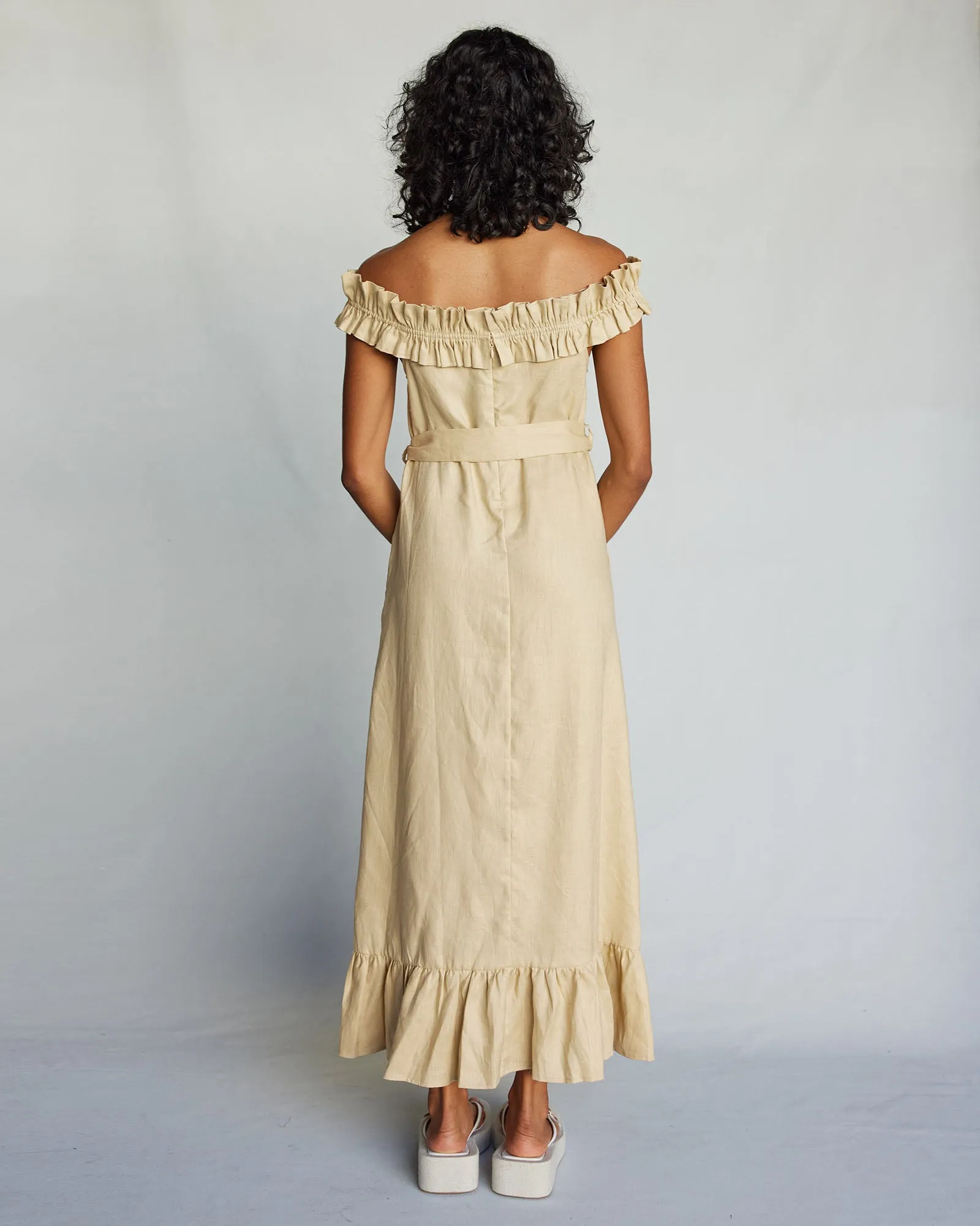 Gaia Linen Dress - Sand