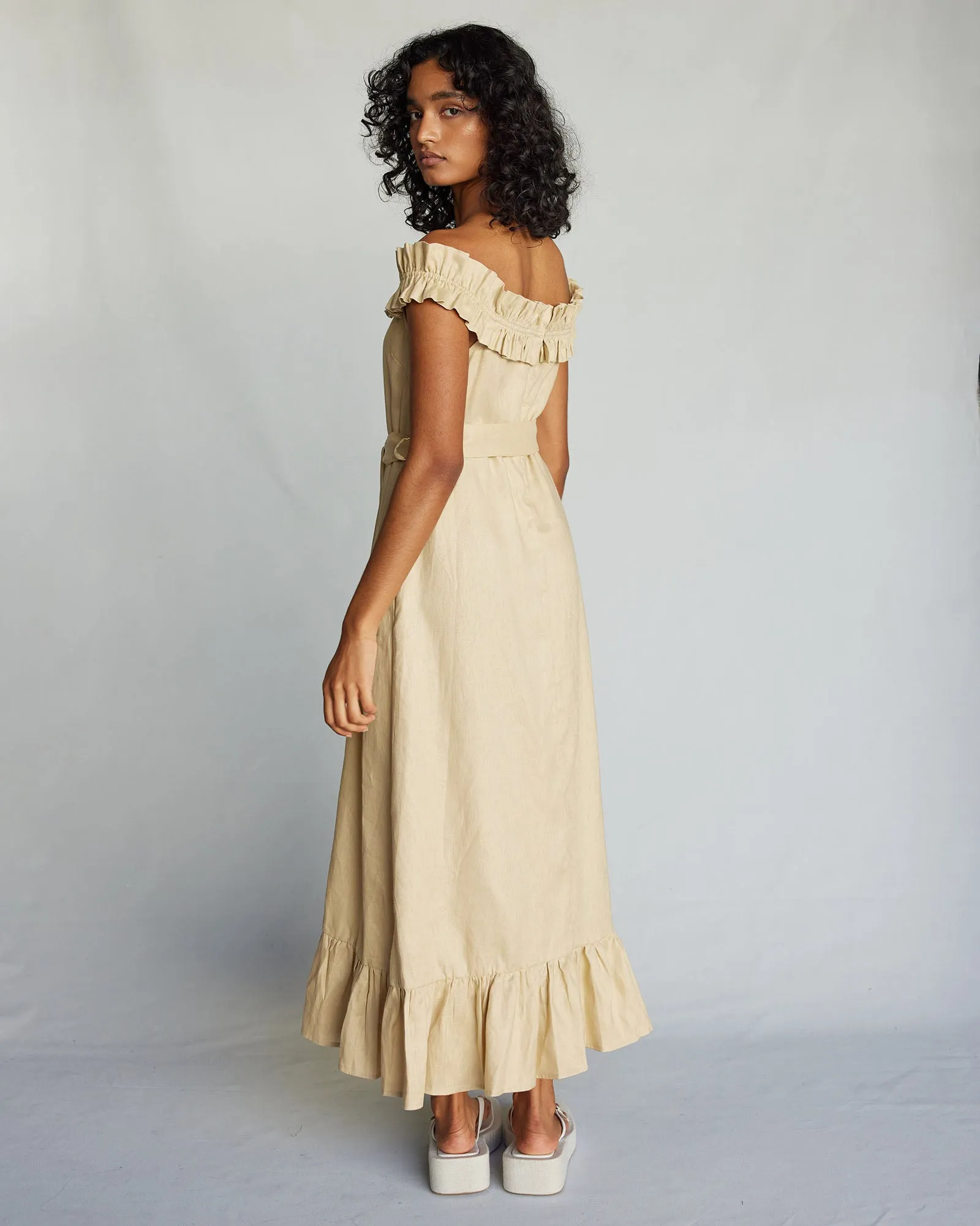 Gaia Linen Dress - Sand