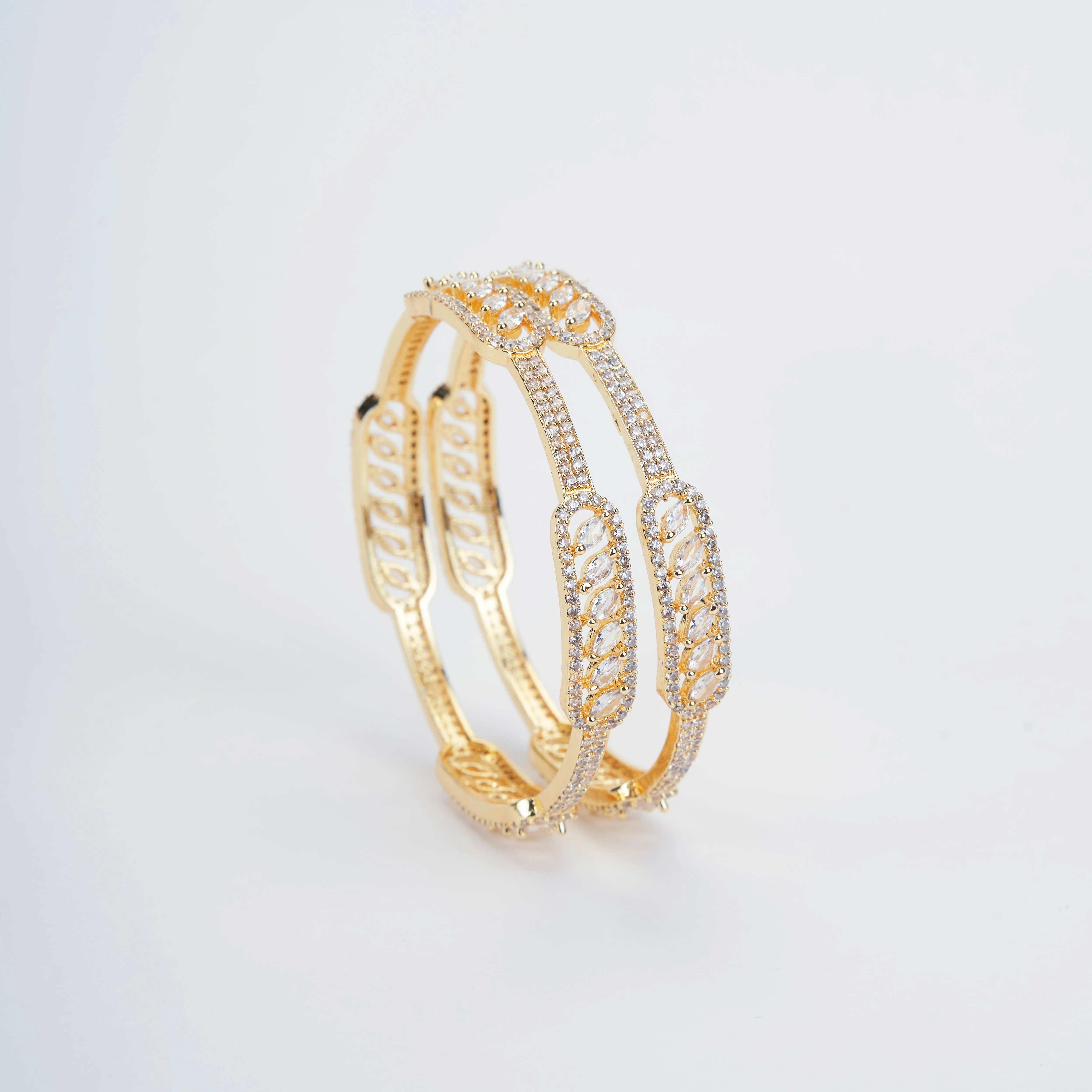 Golden Sheen Bangles Set (Pack of 2)