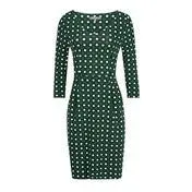 Green V-Neck Daisy Print Dress