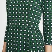 Green V-Neck Daisy Print Dress