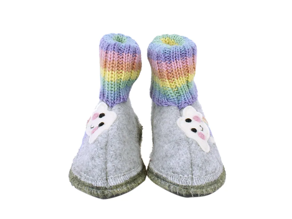 Haflinger Children's slipper Rainbow Grey