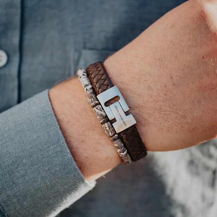 Harrison Nappa Leather Bracelet Brown