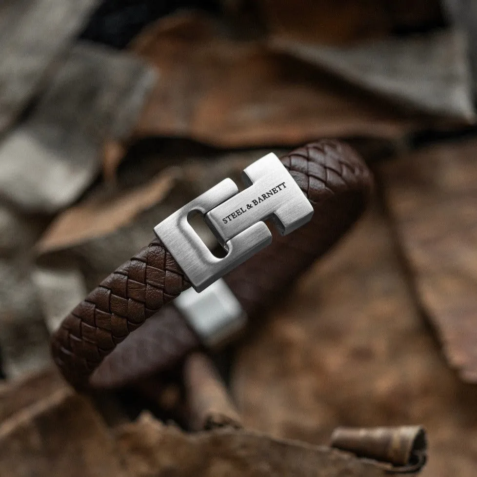 Harrison Nappa Leather Bracelet Brown