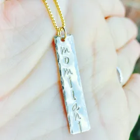 Hawaiian Name Necklace, Gold Bar Necklace