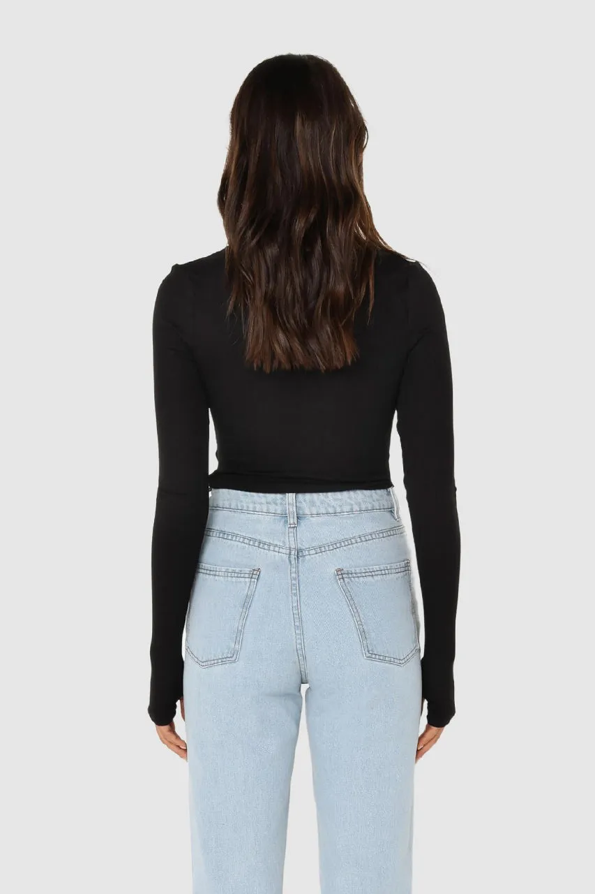 Hazel Long Sleeve Top | Black