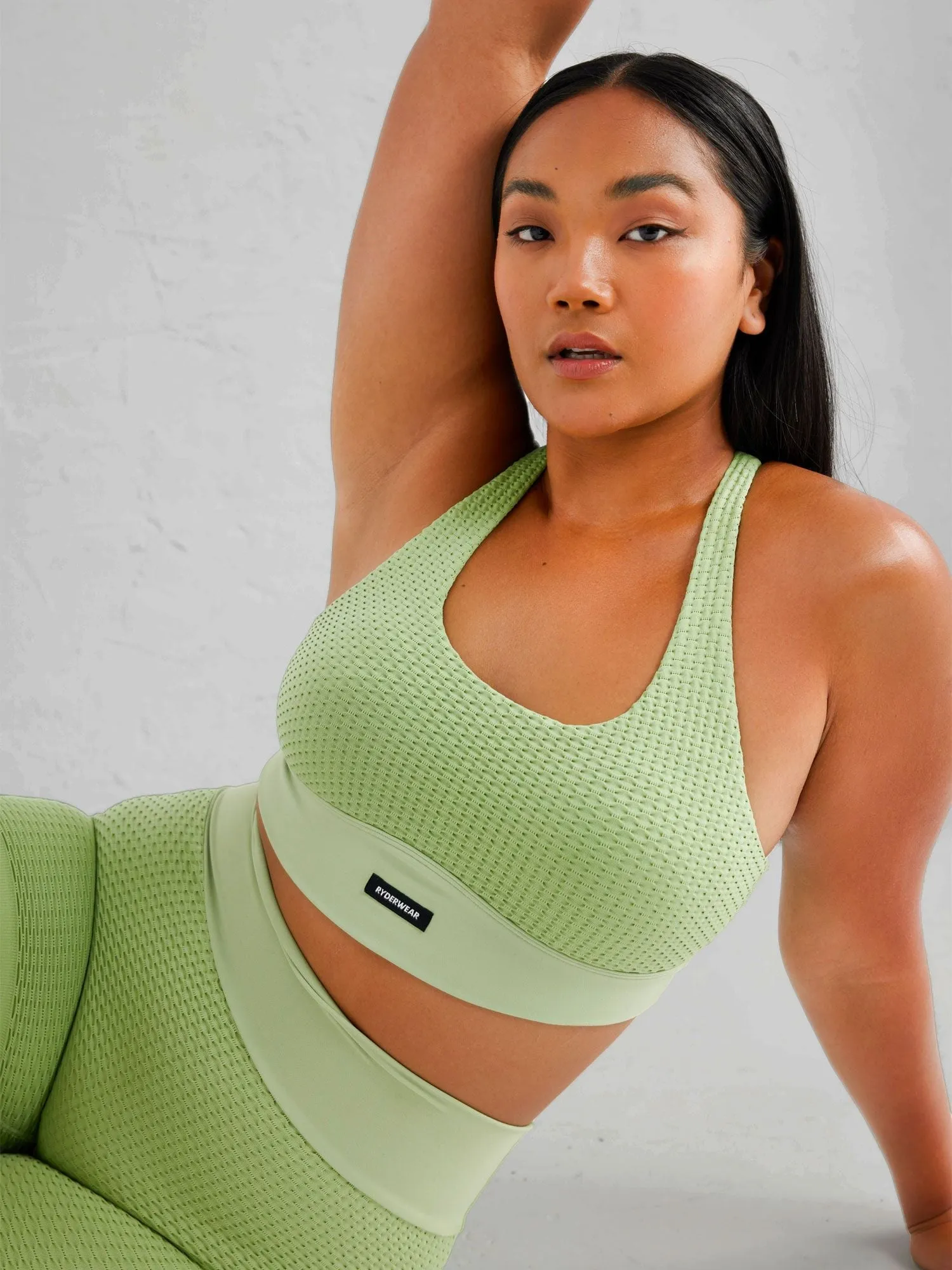 Honeycomb Seamless Sports Bra - Sage