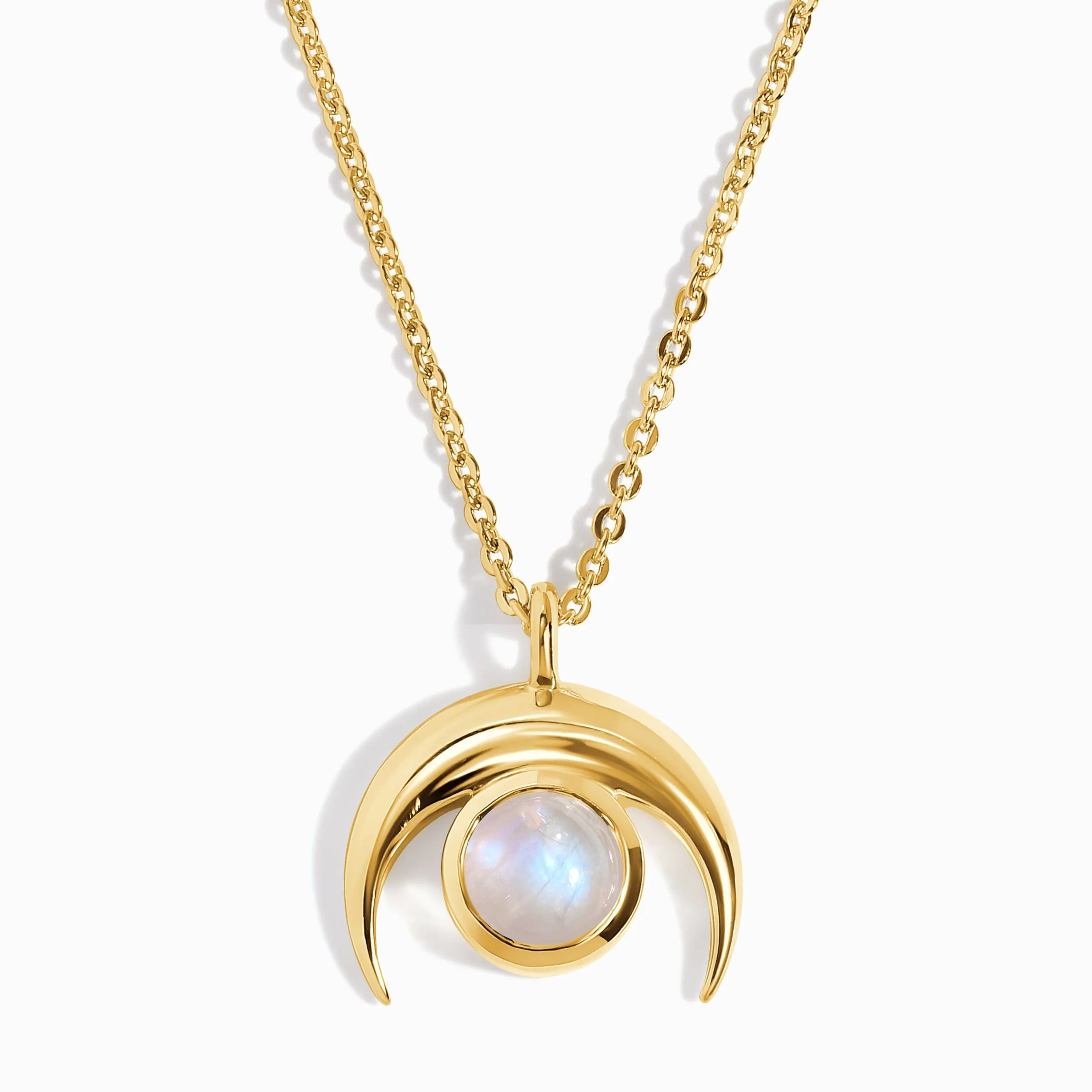 Kids Moonstone Necklace - Crescent Moon Mini