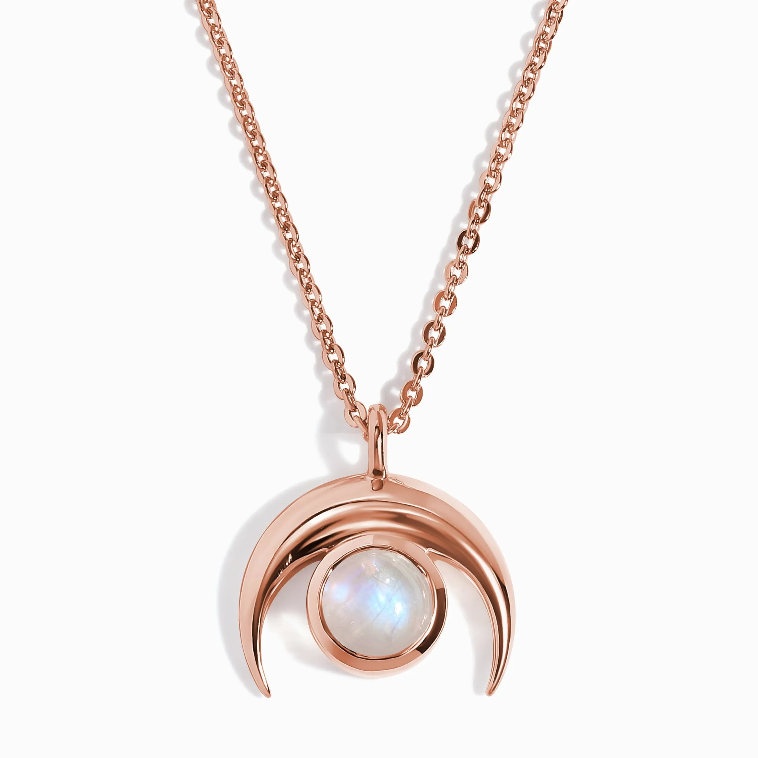 Kids Moonstone Necklace - Crescent Moon Mini