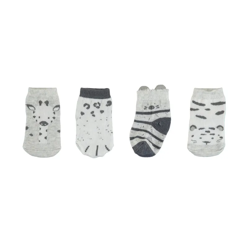 Mayoral Baby 4pc Socks_ Lunar Grey 9473-74