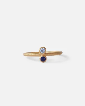 Melee Ball / Toi et Moi / Blue and Light Blue Sapphire Ring