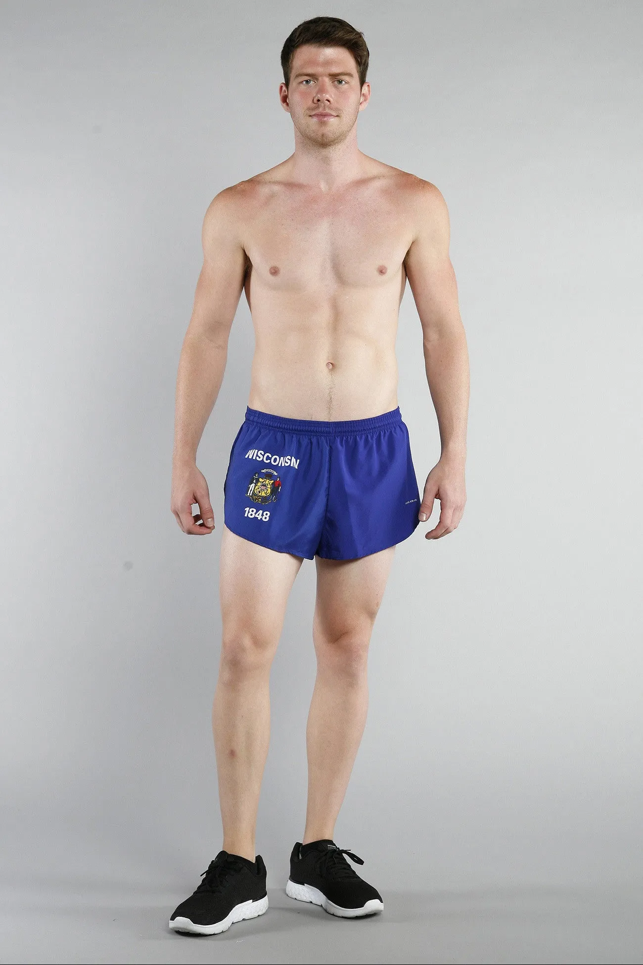 Men's 1" Elite Split Shorts- Wisconsin