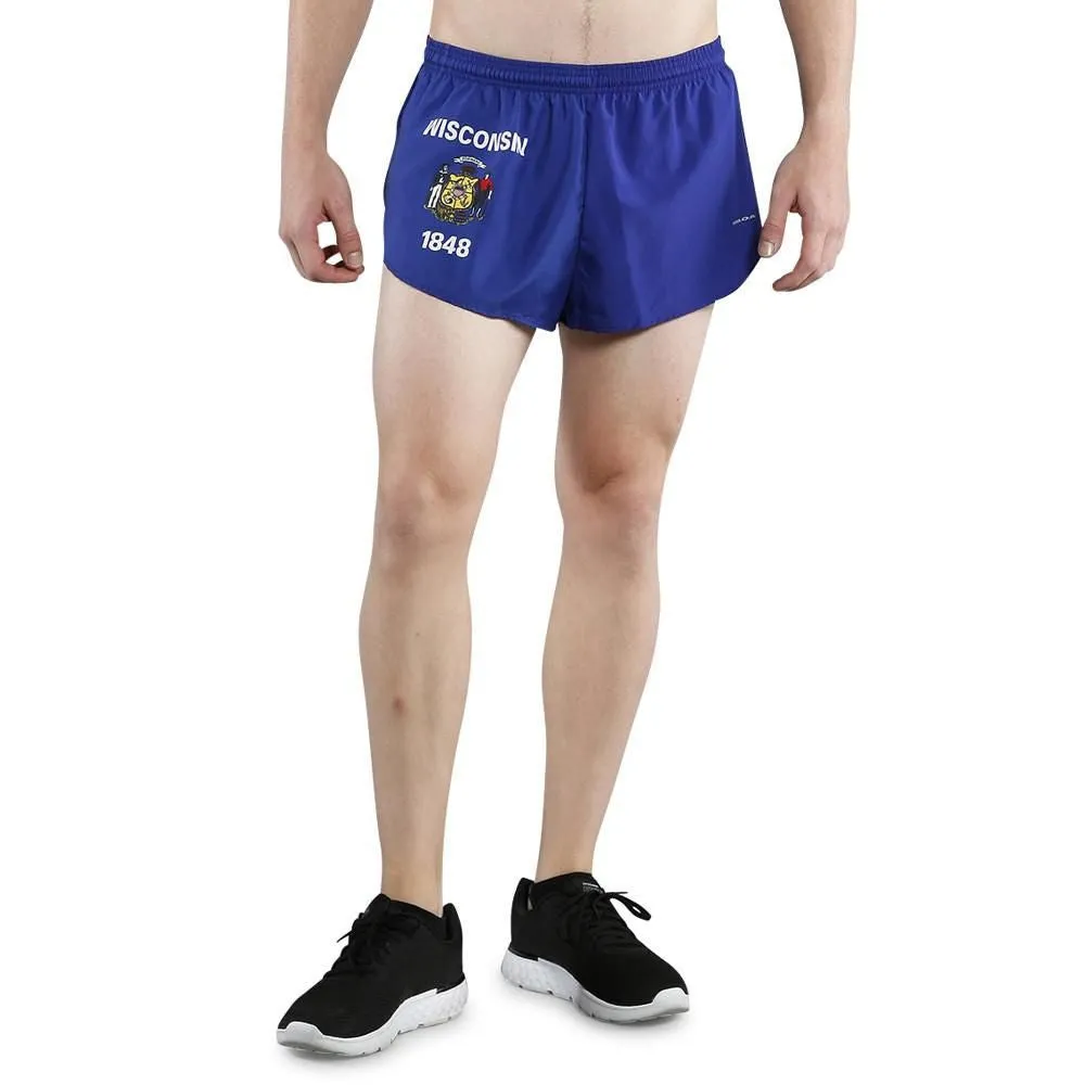 Men's 1" Elite Split Shorts- Wisconsin