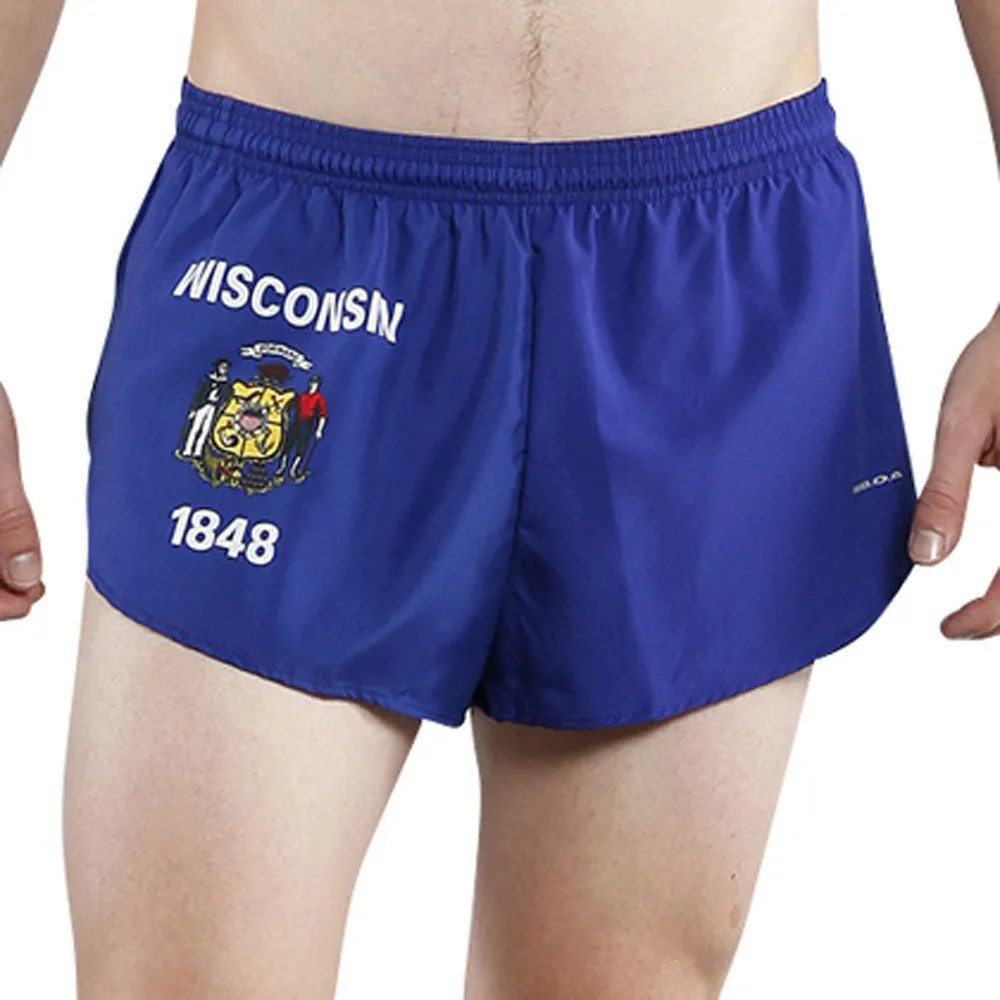 Men's 1" Elite Split Shorts- Wisconsin